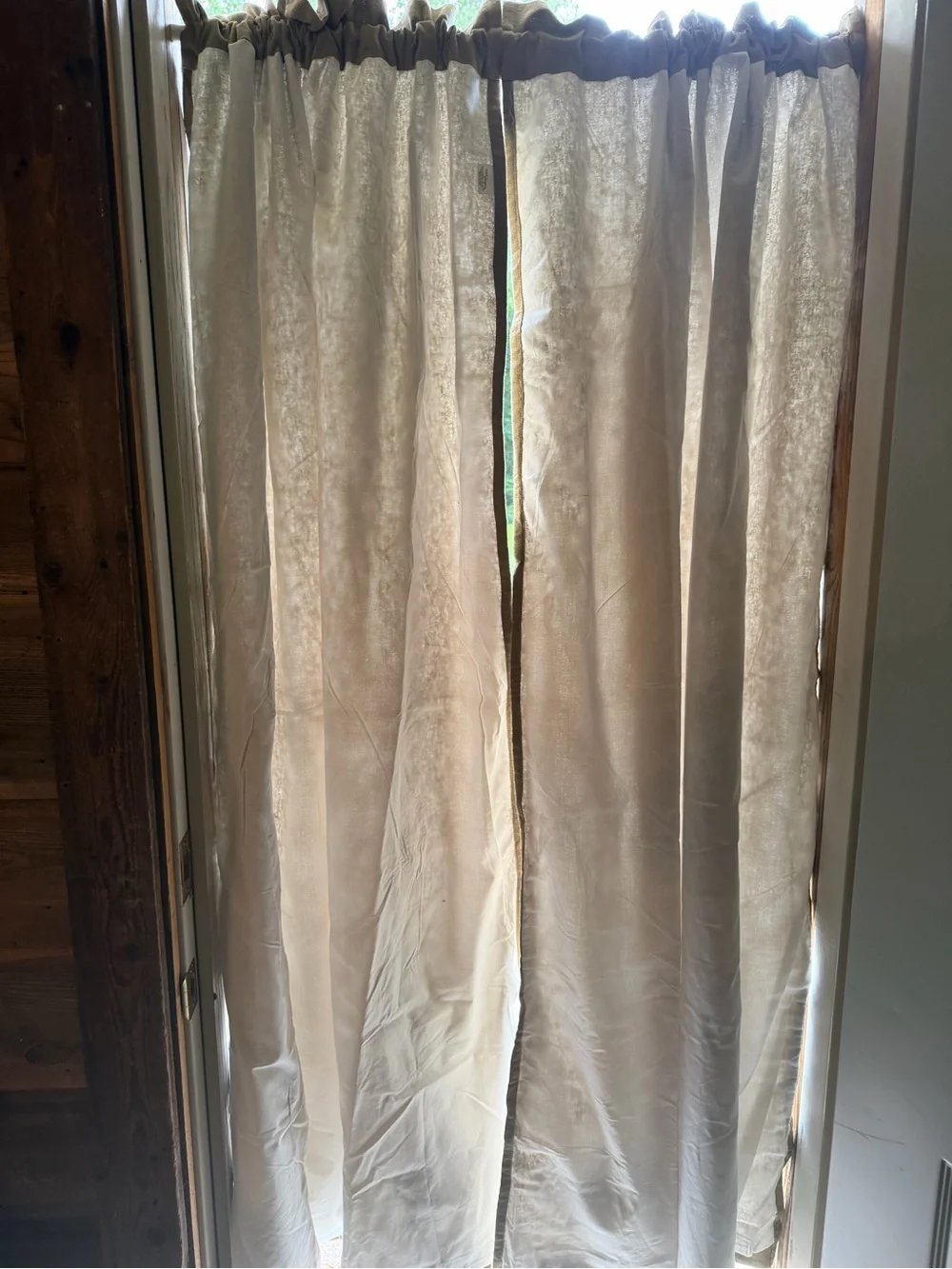 Primitive Amish Home Accents Curtain Panel with prim Black Star Accents